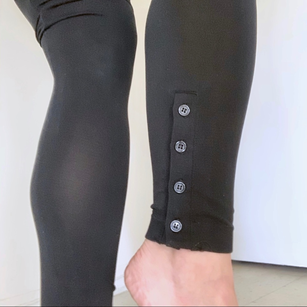 Black Semi-Sheer Tights Legging Buttons Whimsigoth Balletcore Y2K Bella Swan S/M
